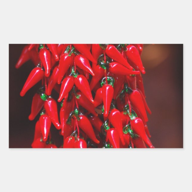 Adesivo Retangular Red Hot Hanging Chili Peppers Image Design (Frente)