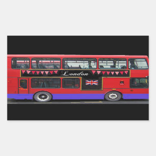 Adesivo Retangular Red London Bus Double Decker