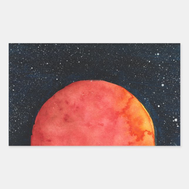 Adesivo Retangular Red Moon Galaxy Stickers (Frente)