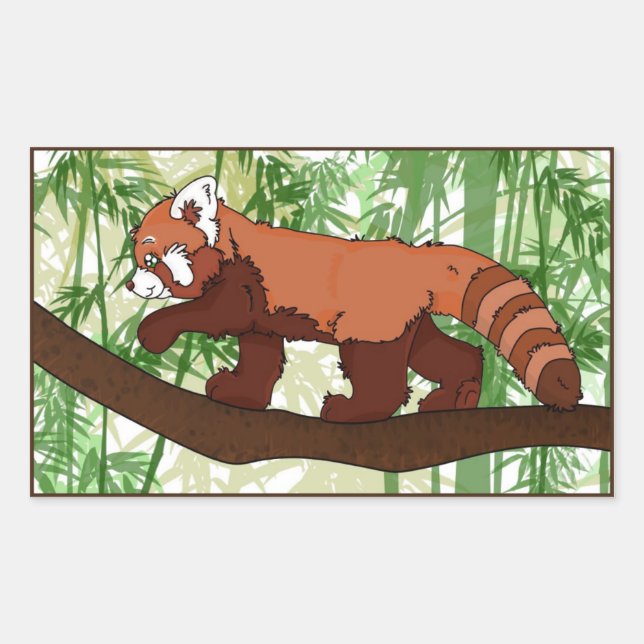 Adesivo Retangular Red Panda Sticker (Frente)