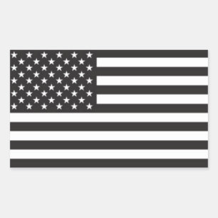 Adesivo Retangular Red Team Black & White American Flag Sticker