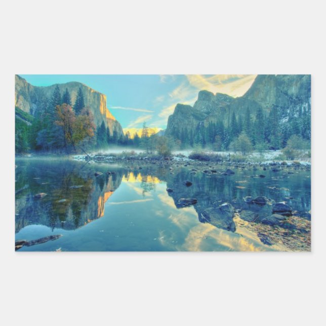 Adesivo Retangular Reflexão de El Capitan e Três Irmãos (Frente)