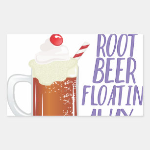 Adesivo Retangular Refrigerante root beer Floatin
