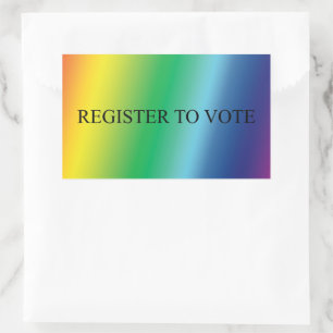 Adesivo Retangular Registre-se para votar o orgulho lgbtq