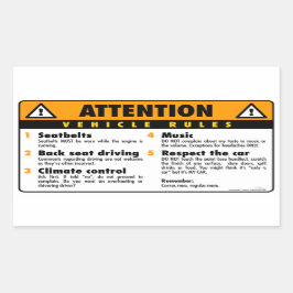 Adesivo Retangular Regras para veículos - Original