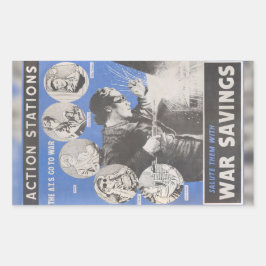 Adesivo Retangular Reimpressão da poster de guerra britânica