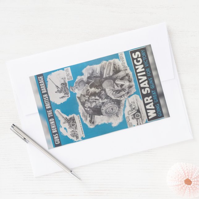Adesivo Retangular Reimpressão da poster de guerra britânica (Envelope)