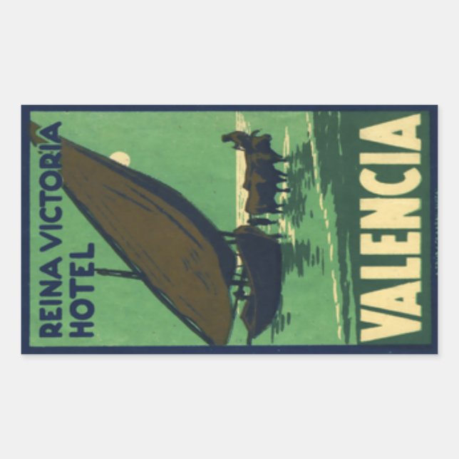 Adesivo Retangular Reina Victoria Hotel Valencia (Frente)