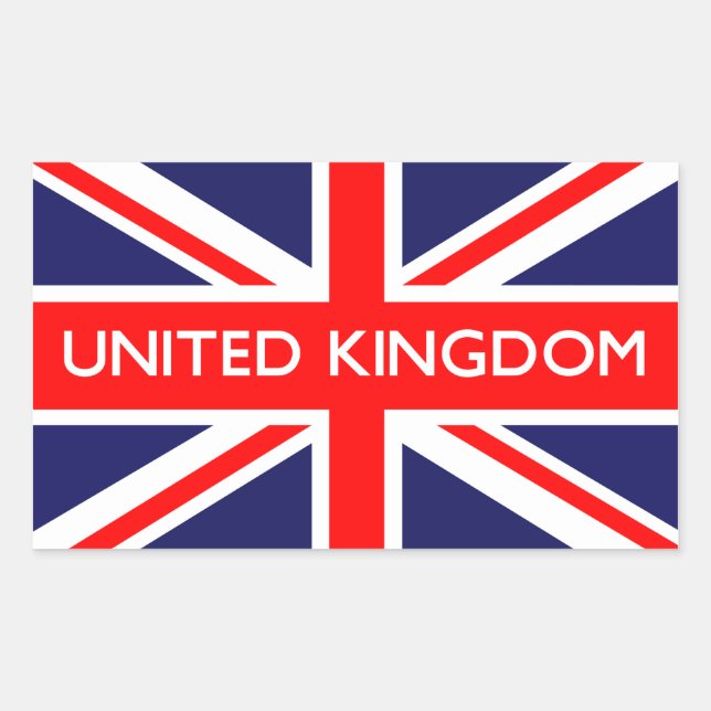 Adesivo Retangular Reino Unido: Bandeira Britânica (Frente)