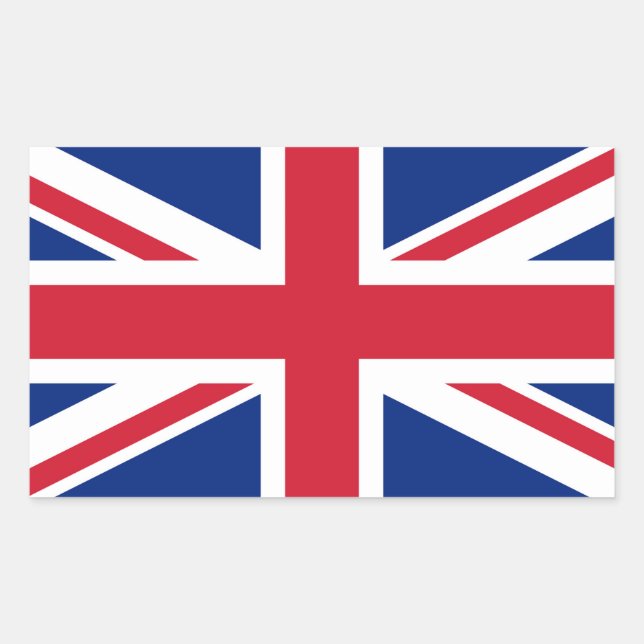 Adesivo Retangular Reino Unido Bandeira Union Jack das Colônias Britâ (Frente)