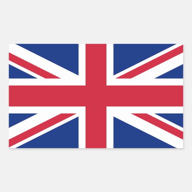 Adesivo Retangular Reino Unido/Reino Excelente/Bandeira britânica (Frente)