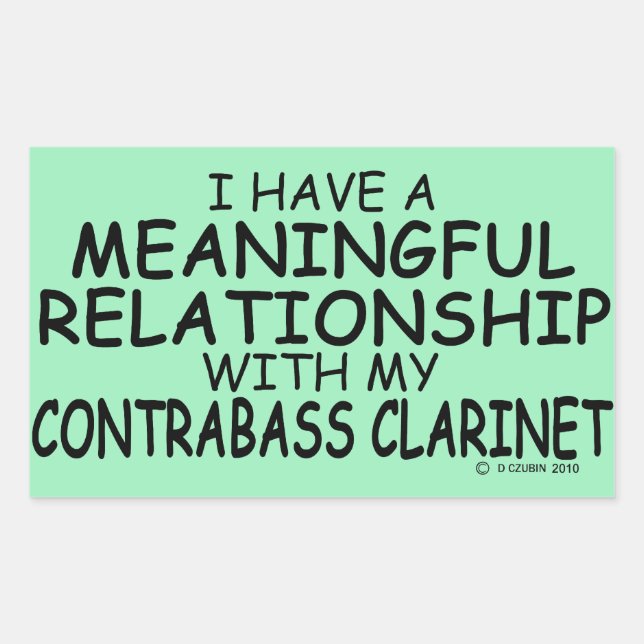 Adesivo Retangular Relação Significativa Contrabass Clarinet Rectan (Frente)