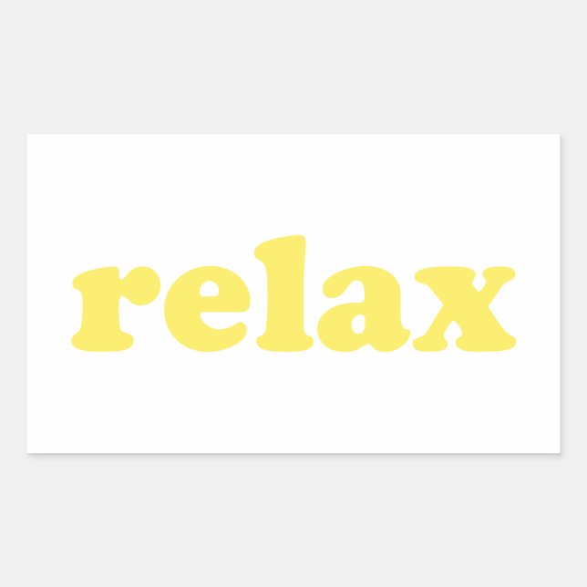 Adesivo Retangular Relaxe a tipografia moderna amarela legal (Frente)