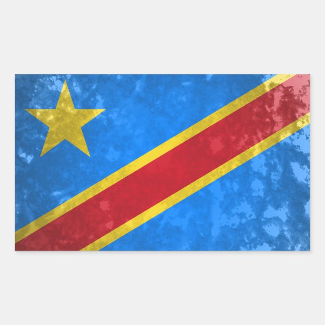Adesivo Retangular República Democrática do Congo (Frente)