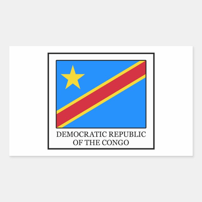 Adesivo Retangular República Democrática do Congo (Frente)