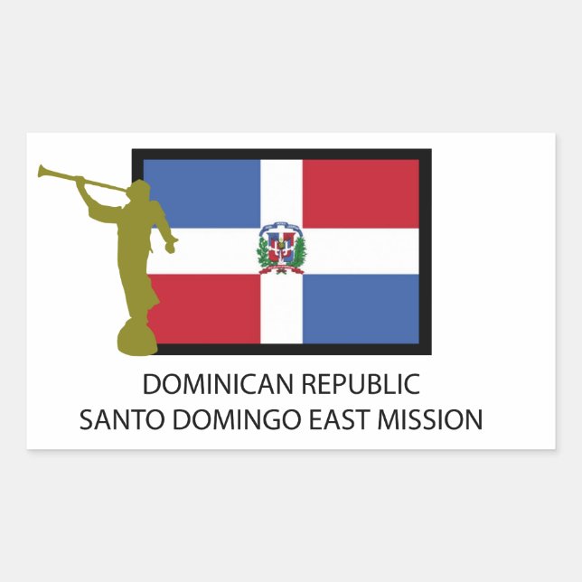 ADESIVO RETANGULAR REPÚBLICA DOMINICANA SANTO DOMINGO LDS MISSÃO LEST (Frente)