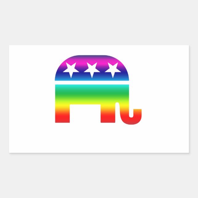 Adesivo Retangular Republicano Original Elephant Rainbow (Frente)