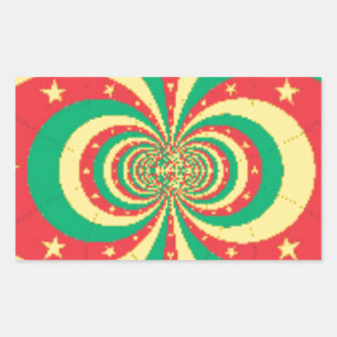 Adesivo Retangular République du Cameroun, estrela de cinco pontas