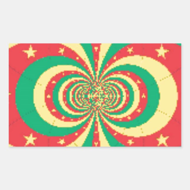 Adesivo Retangular République du Cameroun, estrela de cinco pontas (Frente)