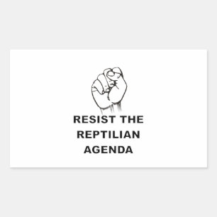 Adesivo Retangular Resistir À Agenda Reptiliana
