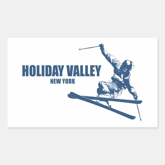 Adesivo Retangular Resort de Esqui Holiday Valley (Frente)