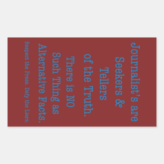 Adesivo Retangular Respeite a imprensa (Frente)