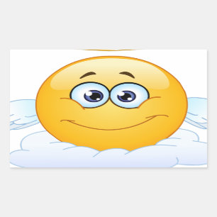 Adesivo Retangular Resto no anjo Emoji do céu do RASGO da paz