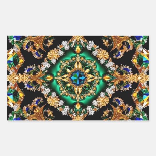 Adesivo Retangular Retângulo com Cores Brasileiras (Frente)