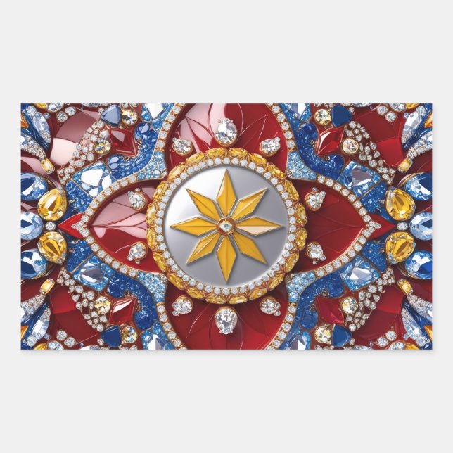 Adesivo Retangular Retângulo com cores colombianas (Frente)