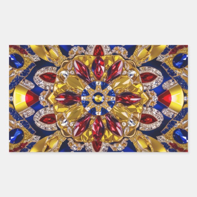 Adesivo Retangular Retângulo com cores colombianas (Frente)