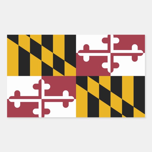Adesivo Retangular Retângulo com Flag de Maryland, EUA (Frente)