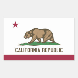 Adesivo Retangular Retângulo com Flag of California, EUA