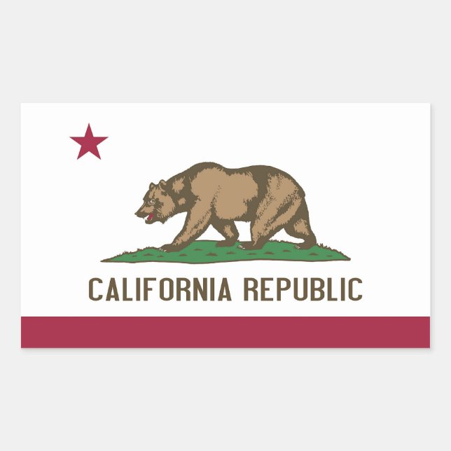 Adesivo Retangular Retângulo com Flag of California, EUA (Frente)