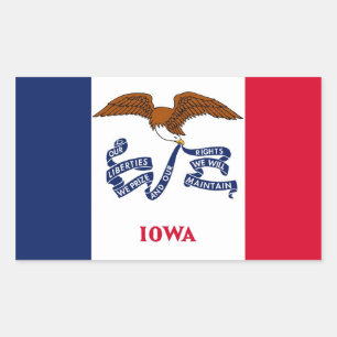 Adesivo Retangular Retângulo com Flag of Iowa, EUA