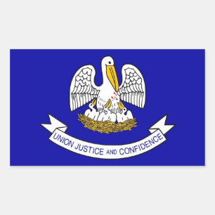 Adesivo Retangular Retângulo com Flag of Louisiana, EUA