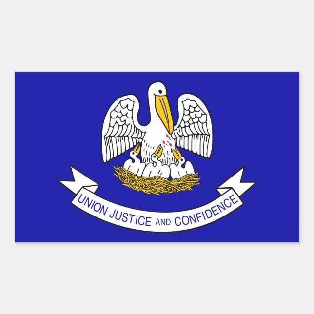 Adesivo Retangular Retângulo com Flag of Louisiana, EUA (Frente)