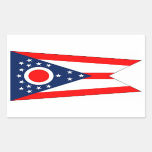 Adesivo Retangular Retângulo com Flag of Ohio, EUA