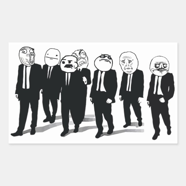 Adesivo Retangular Retângulo de Gangue de Faixas (Frente)