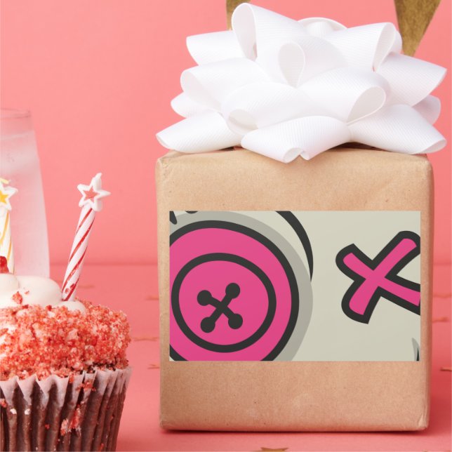 Adesivo Retangular Retângulo de Token Voodoo (Festa)