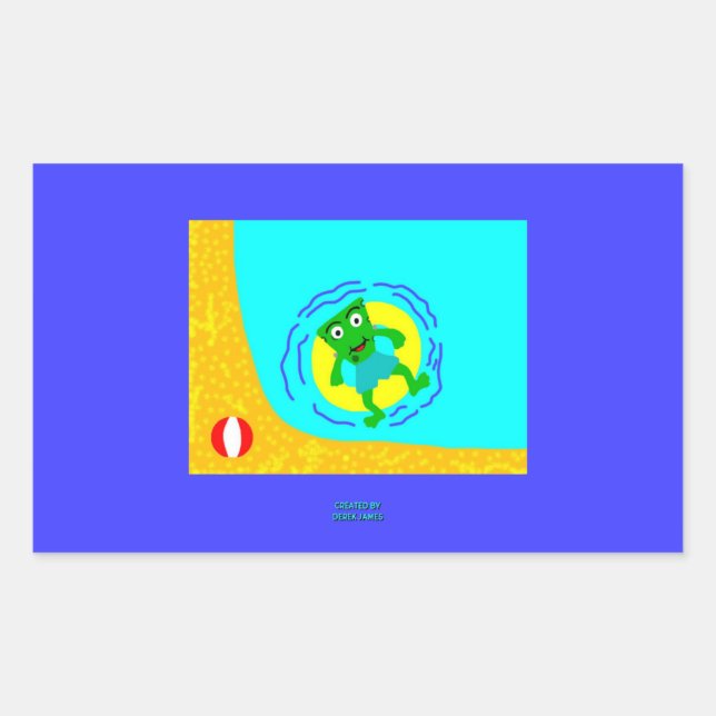 Adesivo Retangular Retângulo de Verão FrankenQueijo (Frente)