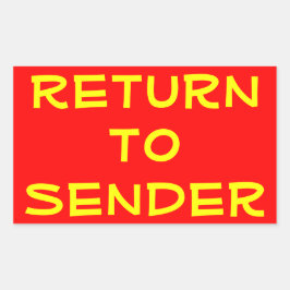 Adesivo Retangular Retorno Amarelo ao Remetente em Vermelho