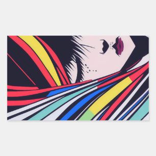 Adesivo Retangular Retrato animado