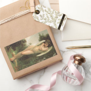 Adesivo Retangular Retrato de Anjo Cupido (Cupidon) por Bouguereau