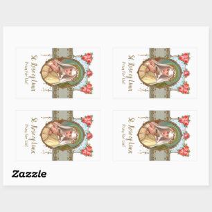 Adesivo Retangular Retrato de Rua com Rosas (M 024a)