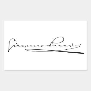 Adesivo Retangular Retrato e assinatura de Giacomo Puccini