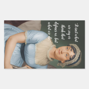 Adesivo Retangular retrato e citação de Jane Austen