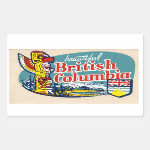 Adesivo Retangular Retro BeauBelely British Columbia Canada Sticker