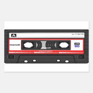 ADESIVO RETANGULAR RETRO CASSETTE FITA STICKER 70 80 90