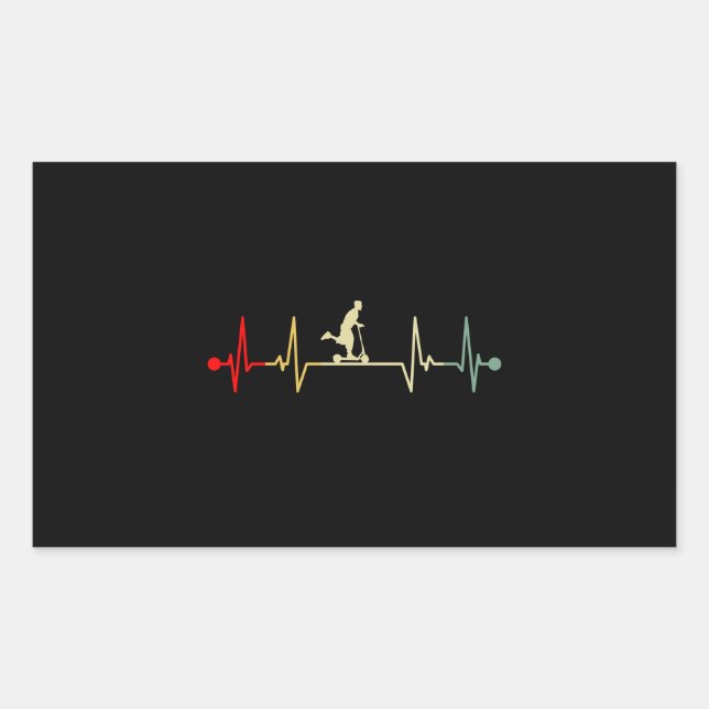 Adesivo Retangular Retro de pulsação de pulsação do Patinete elétrico (Frente)