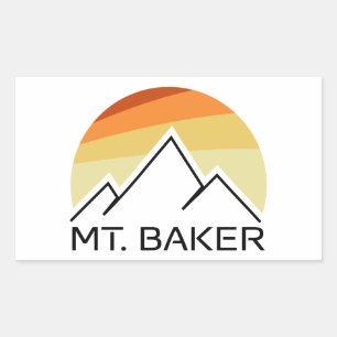 Adesivo Retangular Retro do Monte Baker